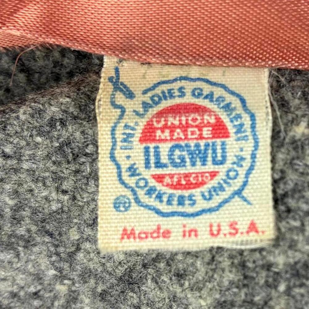 Rare Vintage Youthcraft Gray Wool Long Button Front Coat with Belt, Medium - Picture 5 of 9